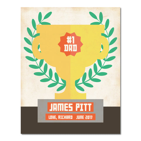 Canvas or Print, No 1 Dad Trophy,  Print Baby Nursery Art, Playroom, Baby decor