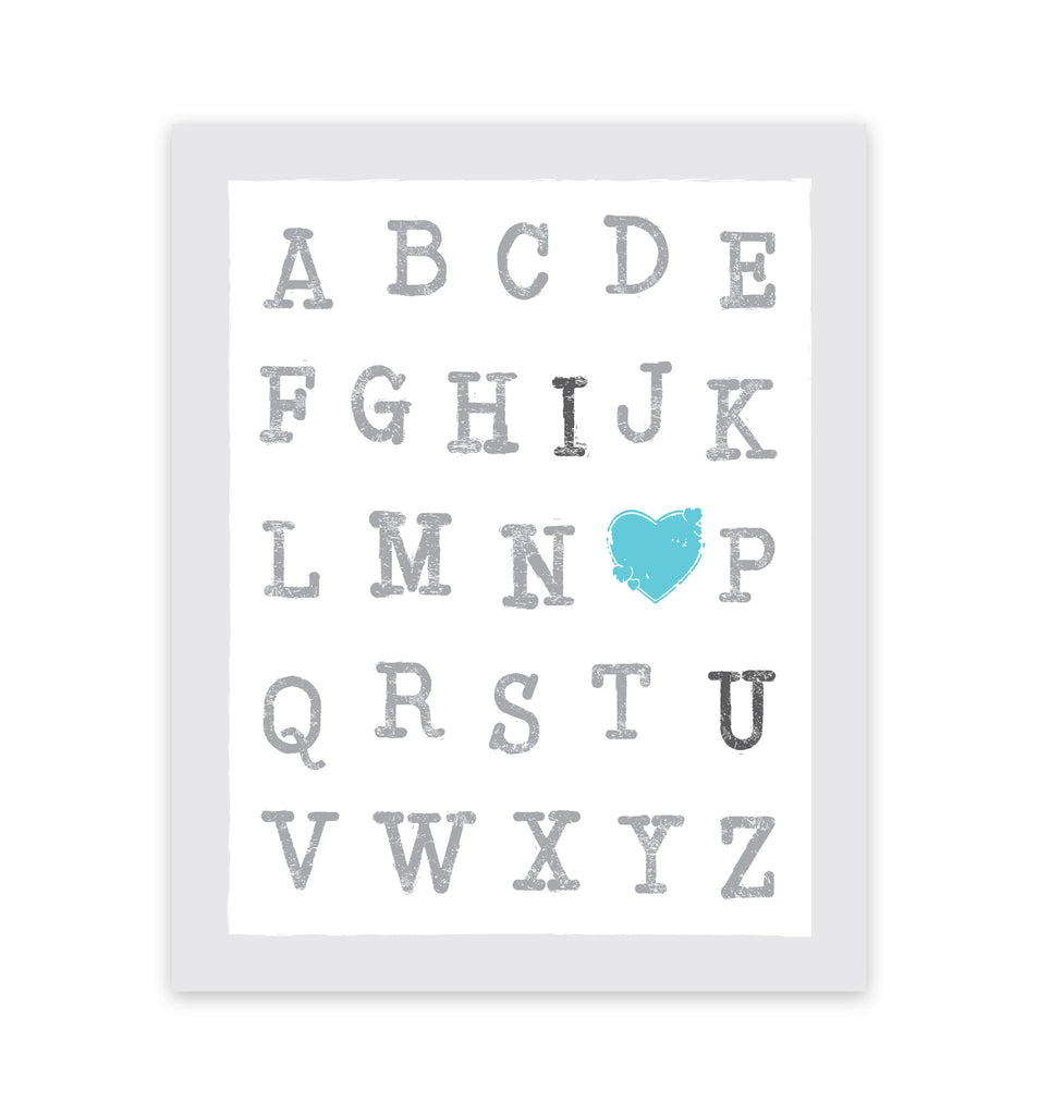 Canvas or Print, ABC's I Love You, Blue – Children Inspire Design