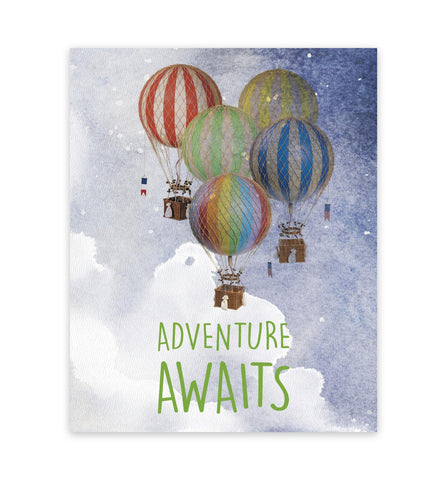 Print or Canvas, Adventure Awaits, Inspirational Art