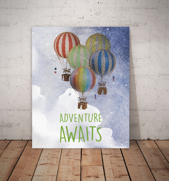 Print or Canvas, Adventure Awaits, Inspirational Art