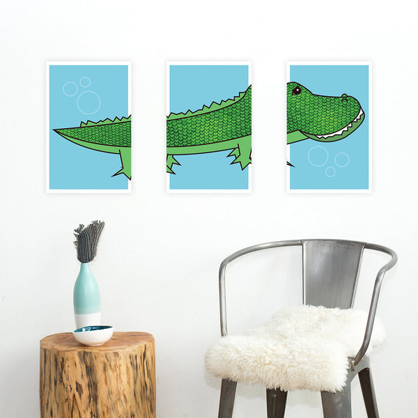 Print or Canvas, Alligator, Set of 3 Pieces