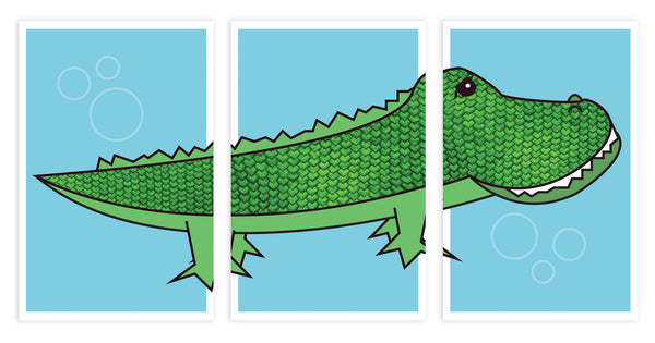 Print or Canvas, Alligator, Set of 3 Pieces