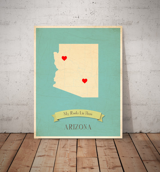 My Roots Personalized State Maps Prints, Educational, Playroom Decor