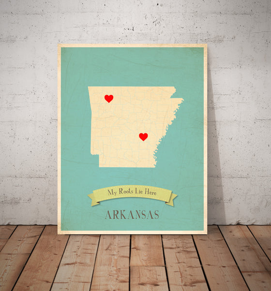 My Roots Canvas Personalized State Maps, Educational, Playroom Decor