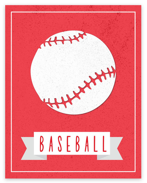 Print or Canvas, Sport Balls: Baseball, Pick Your Own Color!