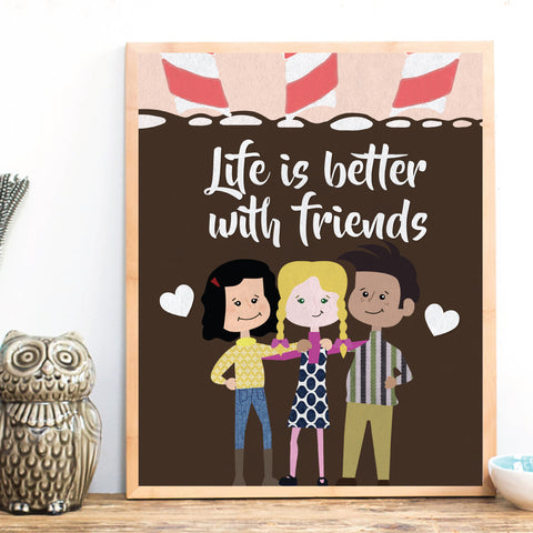 Best Friends Forever BFF, Personalized Prints, Gift for Friends