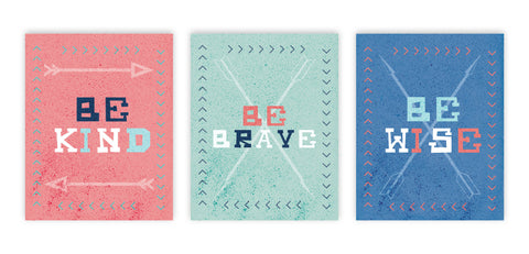 Print or Canvas, Collection Be Brave Arrows, Set Of 3