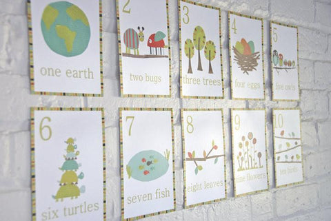 Multi Language Number Wall Art Cards English