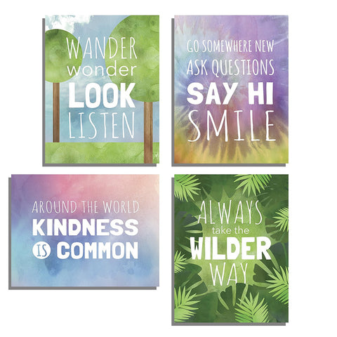 Wilder Way Collection, Four 11x14 Wall Art Prints or Canvas, Typography, Nursery Decor, Kid's Wall Art Print