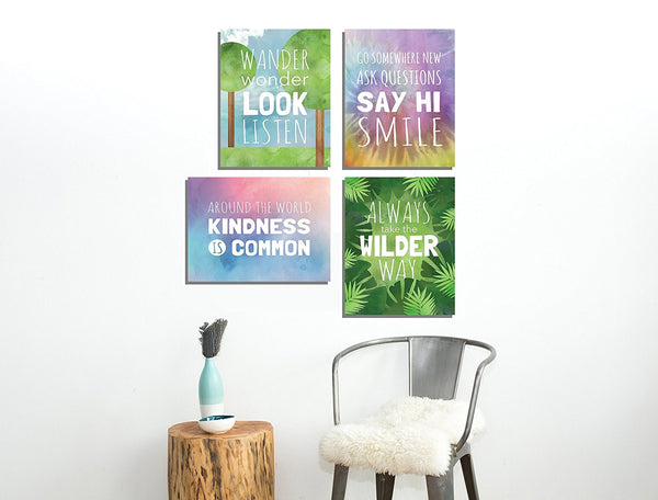 Wilder Way Collection, Four 11x14 Wall Art Prints or Canvas, Typography, Nursery Decor, Kid's Wall Art Print