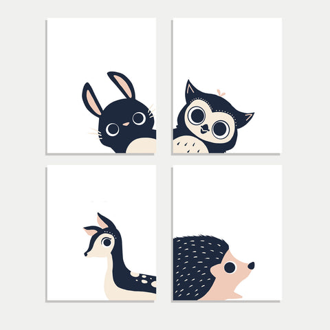 Peeking Animals Print Collection