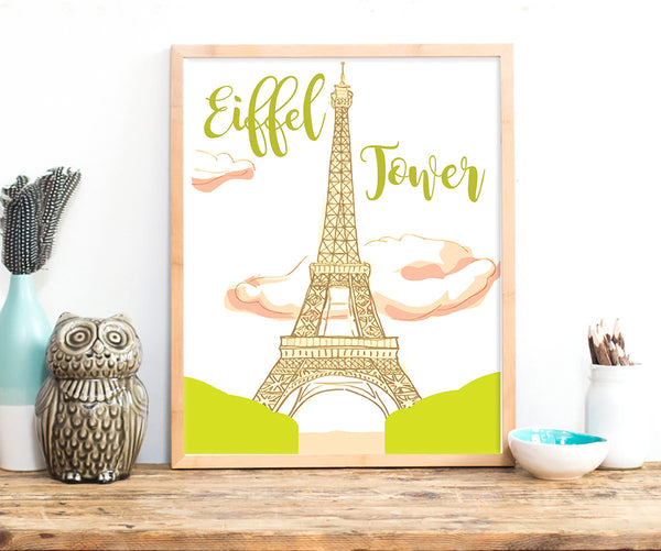 Canvas or Print, Eiffel Tower in Pink