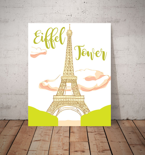 Canvas or Print, Eiffel Tower in Pink