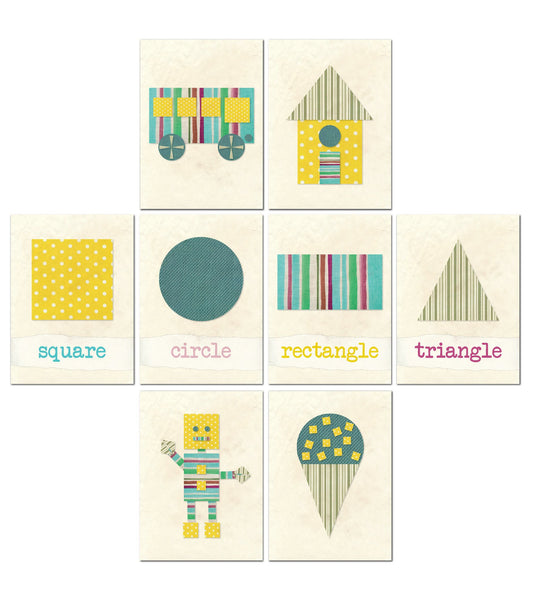 Collection Shapes with Fabric 5x7 - Set of 8