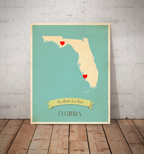 My Roots Personalized State Maps Prints, Educational, Playroom Decor