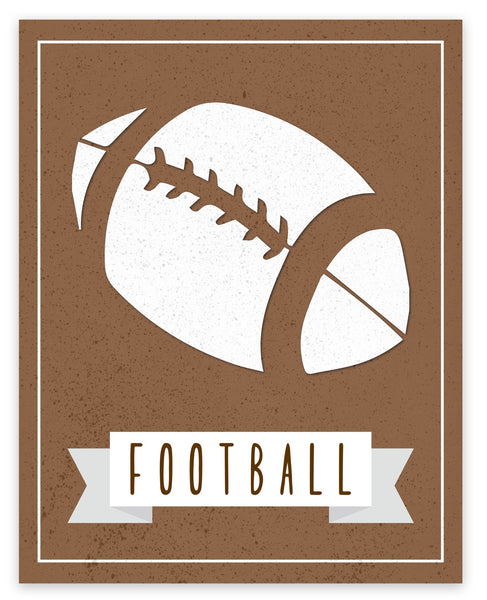 Canvas or Print, Sport Balls: Football, Pick Your Own Color!