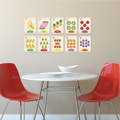 Fruits Counting Cards, Number Flash Cards 1 - 10