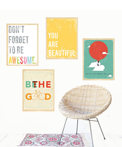 Inspire Collection, Set of Four 8x10 Wall Art Prints