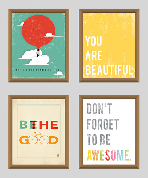 Inspire Collection, Set of Four 8x10 Wall Art Prints