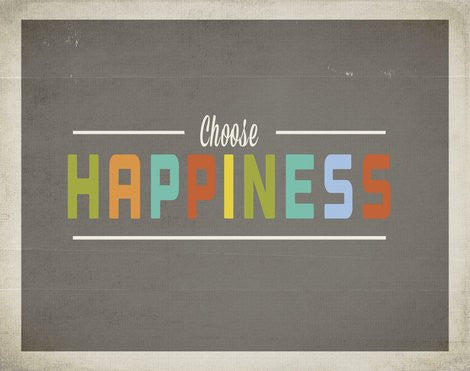 Kid's Wall Art "Choose Happiness" 14x11 Print for Boys, Girls, Teen's, Baby's Room