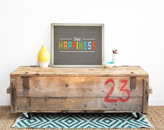 Kid's Wall Art "Choose Happiness" 14x11 Print for Boys, Girls, Teen's, Baby's Room