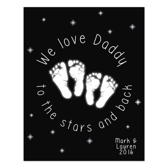 Canvas or Print, We love you to the moon and back, Custom, Add your child's name and dad's favorite color!