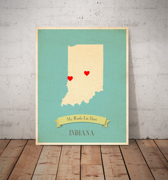 My Roots Canvas Personalized State Maps, Educational, Playroom Decor