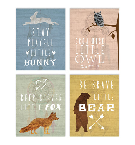 Canvas or Print, Collection Inspirational Animals, Set of 4