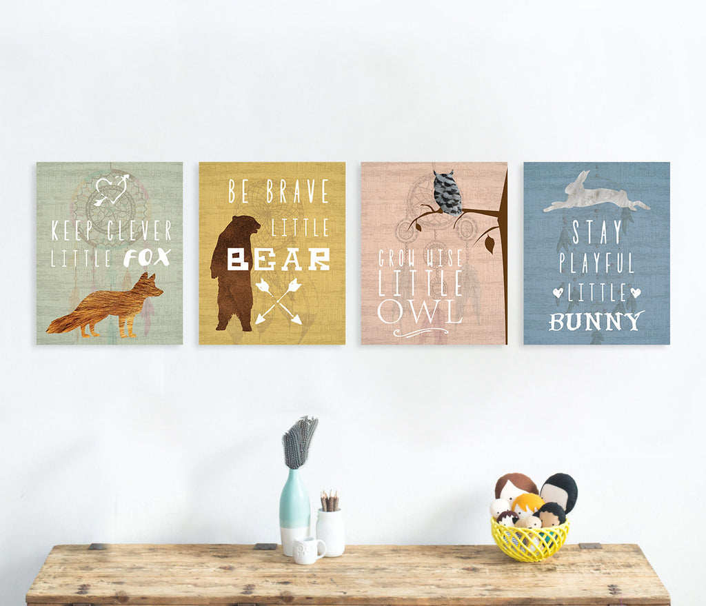 Canvas or Print, Collection Inspirational Animals, Set of 4 – Children ...