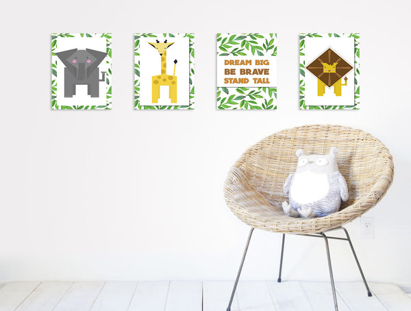 Print or Canvas, Collection Jungle Animals, Set of 4