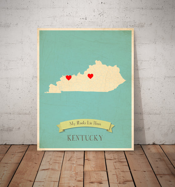 My Roots Personalized State Maps Prints, Educational, Playroom Decor