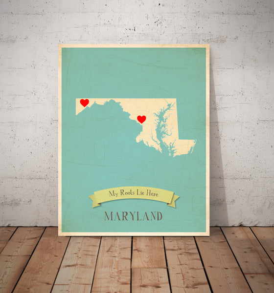 My Roots Canvas Personalized State Maps, Educational, Playroom Decor