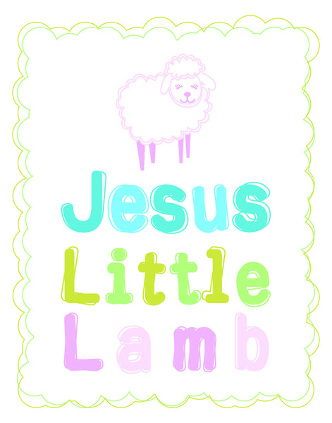 Print or Canvas, Jesus Little Lamb In Pink Sheep