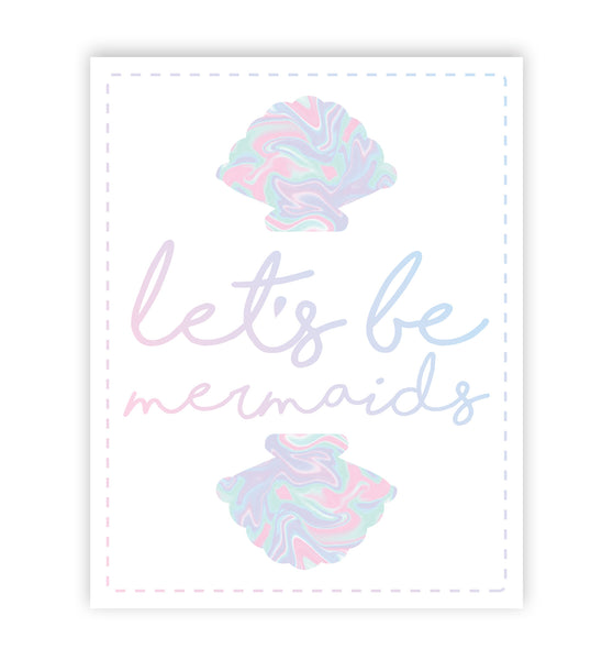 Print or Canvas, Let's Be Mermaids Colorful Shells