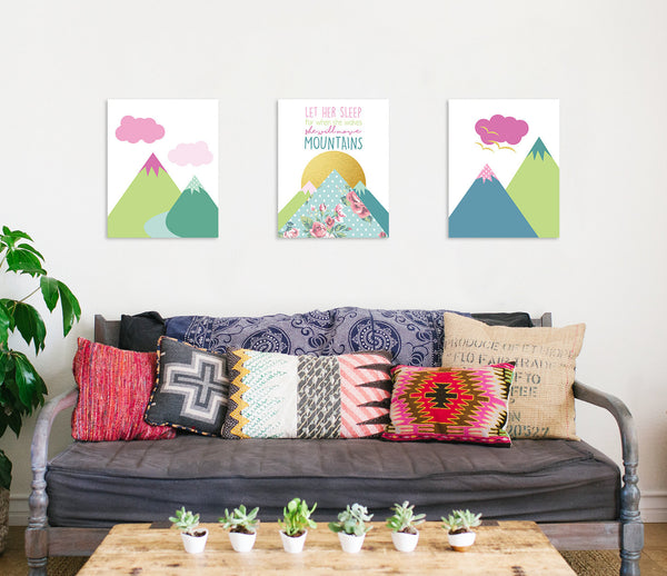 Canvas or Print, Collection Let Her Sleep For When She Wakes She Will Move Mountains, Set Of 3