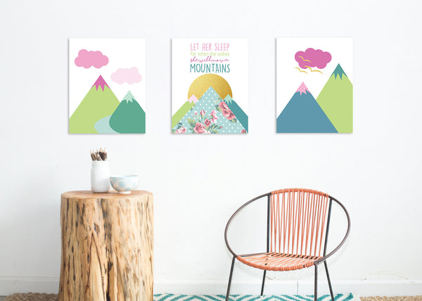 Canvas or Print, Collection Let Her Sleep For When She Wakes She Will Move Mountains, Set Of 3