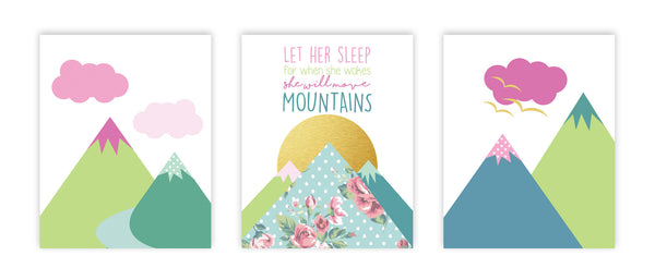 Canvas or Print, Collection Let Her Sleep For When She Wakes She Will Move Mountains, Set Of 3