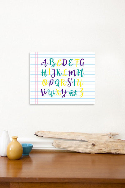 Canvas or Print, Alphabet Note Pad, ABC, Educational Art – Children ...