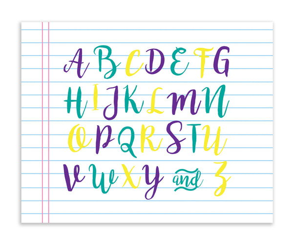 Canvas or Print, Alphabet Note Pad, ABC, Educational Art – Children ...