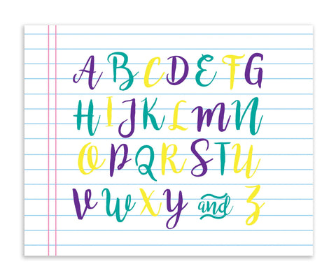 Canvas or Print, Alphabet Note Pad, ABC, Educational Art