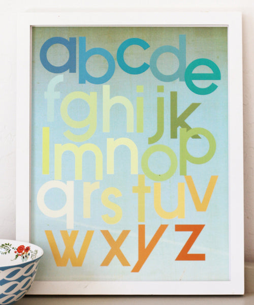 Mod Citrus Alphabet 11x14 Print or Canvas, Educational Art