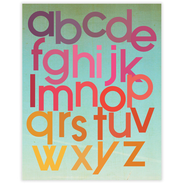 Mod Berry Alphabet 11x14, Print or Canvas, Educational Art