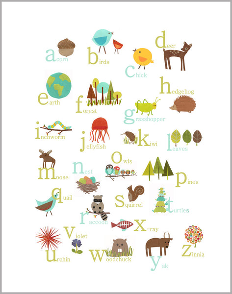 Multi Language Alphabet 11x14 Canvas or Print, ABC, Educational, Playroom Decor