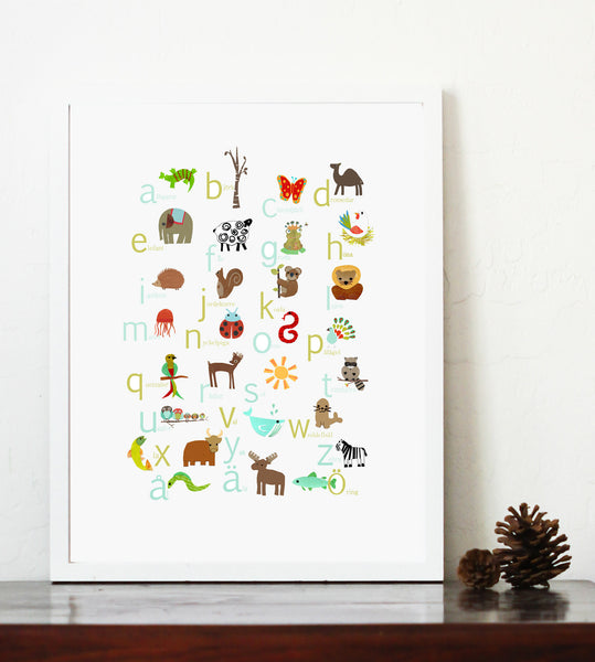 Multi Language Alphabet Swedish Print