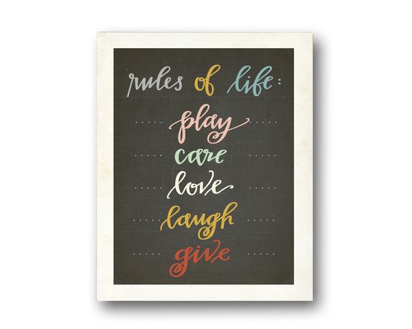 Rules of Life Collection - Set of Four 11 x 14 Prints