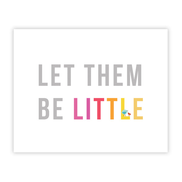 Let Them Be Little in Pink Children's 11x14 Wall Art, Canvas or Print, Inspirational Wall Decor