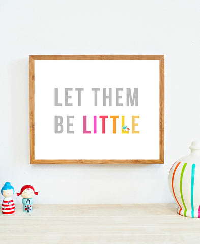 Let Them Be Little in Pink Children's Wall Art Print
