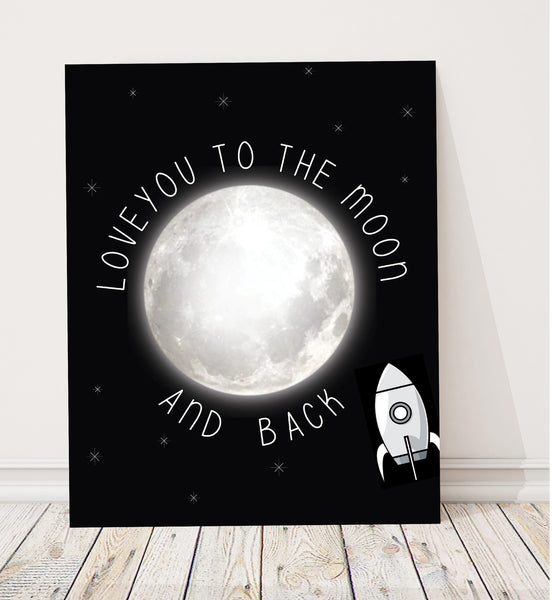 Canvas or Print, Love You To The Moon and Back - Rocket