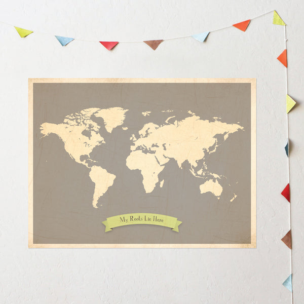 My Roots Children's Customizable World Wall Map – Children Inspire Design