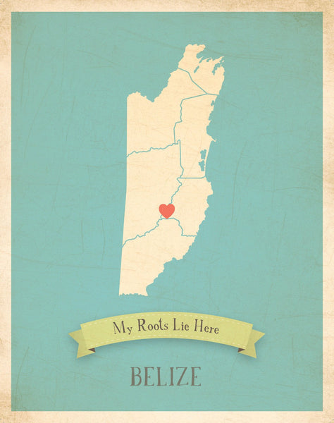 My Roots Personalized Country Maps Print, Educational, Playroom Decor